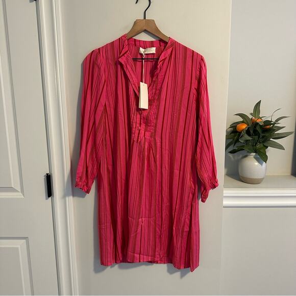 NWT Natalie Martin Pink Striped Long Sleeve Mini Dress XS - Picture 9 of 11